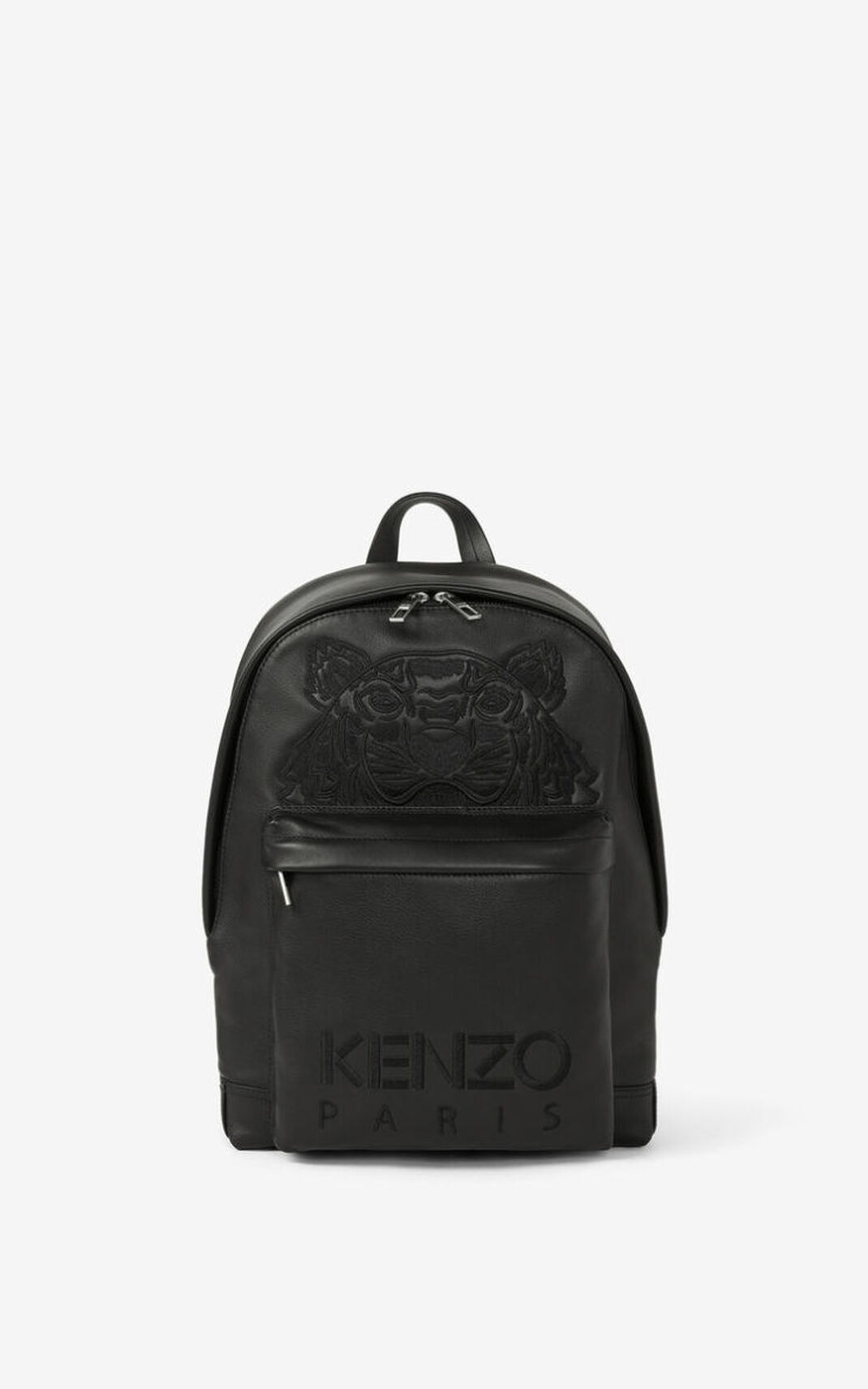 Kenzo Kampus Tiger Cuero Mochila Mujer Negras | 4895621-XB